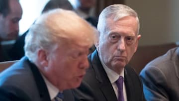 Jim Mattis and President Donald J. Trump, (Photo by Michael Reynolds-Pool/Getty Images)