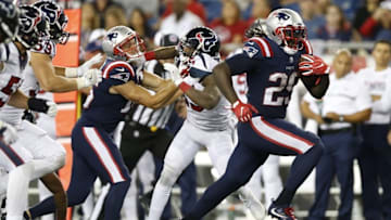 Sep 22, 2016; Foxborough, MA, USA; New England Patriots running back LeGarrette Blount (29) breaks free for a touchdown during the fourth quarter against the Houston Texans at Gillette Stadium. The Patriots won 27-0. Mandatory Credit: Greg M. Cooper-USA TODAY Sports