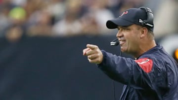 HOUSTON, TX - NOVEMBER 29: Head coach Bill O'Brien of the Houston Texans looks for a call against the New Orleans Saints in the first quarter on November 29, 2015 at NRG Stadium in Houston, Texas. (Photo by Bob Levey/Getty Images)
