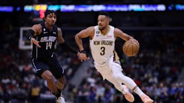 CJ McCollum, New Orleans Pelicans. Gary Harris, Orlando Magic. (Photo by Jonathan Bachman/Getty Images)