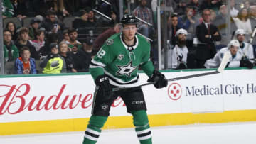DALLAS, TX - DECEMBER 31: Radek Faksa #12 of the Dallas Stars skates against the San Jose Sharks at the American Airlines Center on December 31, 2017 in Dallas, Texas. (Photo by Glenn James/NHLI via Getty Images)