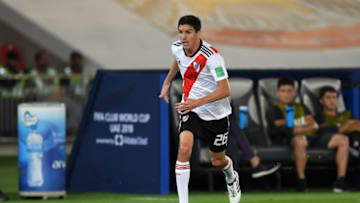 ABU DHABI,UNITED ARAB EMIRATES - DECEMBER 22: Ignacio Fernandez of River Plate in action during the FIFA Club World Cup 3rd Place match between Kashima Antlers and River Plate at Zayed Sports City Stadium on December 22, 2018 in Abu Dhabi, United Arab Emirates. (Photo by Etsuo Hara/Getty Images)