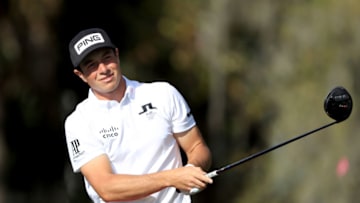 PONTE VEDRA BEACH, FLORIDA - MARCH 12: Vicktor Hovland of Norway plays a shot on the 14th hole during the first round of The PLAYERS at the TPC Stadium course on March 12, 2020 in Ponte Vedra Beach, Florida. (Photo by Sam Greenwood/Getty Images)