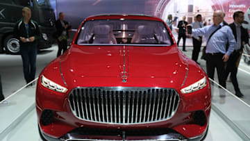 BERLIN, GERMANY - MAY 22: A Mercedes-Maybach luxury SUV stands among vehicles on display at the annual Daimler AG shareholders meeting on May 22, 2019 in Berlin, Germany. Daimler has struggled with falling sales in its Mercedes-Benz unit and recently halted sales of its electric Smart car in the USA. (Photo by Sean Gallup/Getty Images)