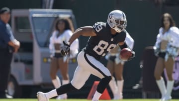 September 18, 2016; Oakland, CA, USA; Oakland Raiders wide receiver Amari Cooper (89) runs with the football against the Atlanta Falcons during the first quarter at Oakland Coliseum. Mandatory Credit: Kyle Terada-USA TODAY Sports