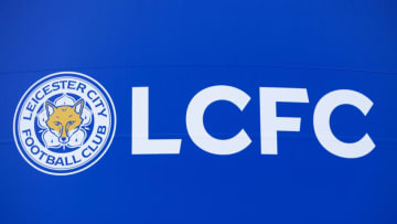 Official Leicester City club badge outside the King Power Stadium (Photo by Joe Prior/Visionhaus via Getty Images)