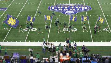 ARLINGTON, TEXAS - DECEMBER 29: The Notre Dame Fighting Irish cheerleaders take the field before the game against the Clemson Tigers during the College Football Playoff Semifinal Goodyear Cotton Bowl Classic at AT&T Stadium on December 29, 2018 in Arlington, Texas. (Photo by Tim Warner/Getty Images)