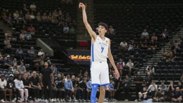 Chet Holmgren #7 of the Oklahoma City Thunder.(Photo by Chris Gardner/Getty Images)