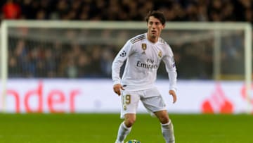 BRUGGE, BELGIUM - DECEMBER 11: (BILD ZEITUNG OUT) Alvaro Odriozola of Real Madrid controls the ball during the UEFA Champions League group A match between Club Brugge KV and Real Madrid at Jan Breydel Stadium on December 11, 2019 in Brugge, Belgium. (Photo by TF-Images/Getty Images)