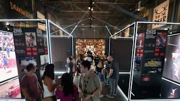 NEW YORK, NY - AUGUST 29: A view of an exhibit celebrating 20 years of NBA 2K inside the NBA 2K19 launch event at Greenpoint Terminal on August 29, 2018 in New York City. (Photo by Kevin Mazur/Getty Images for NBA 2K)