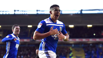 BIRMINGHAM, ENGLAND - FEBRUARY 02: Che Adams of Birmingham City celebrates after he scores a penalty during the Sky Bet Championship between Birmingham City and Nottingham Forest at St Andrew's Trillion Trophy Stadium on February 02, 2019 in Birmingham, England. (Photo by Nathan Stirk/Getty Images)