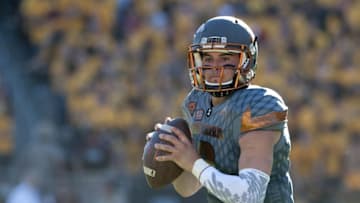 Nov 21, 2015; Tempe, AZ, USA; Arizona State Sun Devils quarterback Mike Bercovici (2) prepares to pass during the second quarter of the territorial cup against the Arizona Wildcats at Sun Devil Stadium. Mandatory Credit: Casey Sapio-USA TODAY Sports