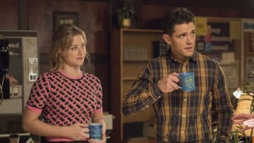 Riverdale -- “Chapter Eighty-Two: Back To School” -- Image Number: RVD506a_0341r -- Pictured (L-R): Lili Reinhart as Betty Cooper and Casey Cott as Kevin Keller -- Photo: Dean Buscher/The CW -- © 2021 The CW Network, LLC. All Rights Reserved.