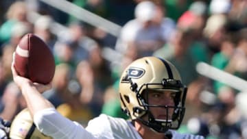 Purdue quarterback Jack Plummer (13) throws during the second quarter of an NCAA football game, Saturday, Sept. 18, 2021 at Notre Dame Stadium in South Bend.Cfb Notre Dame Vs Purdue