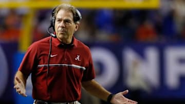 ATLANTA, GA - DECEMBER 03: Head coach Nick Saban of the Alabama Crimson Tide looks on in the second half against the Florida Gators during the SEC Championship game at the Georgia Dome on December 3, 2016 in Atlanta, Georgia. (Photo by Kevin C. Cox/Getty Images)