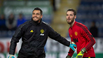 Sergio Romero(L) and David de Gea(R), Manchester United. (Photo by Visionhaus)