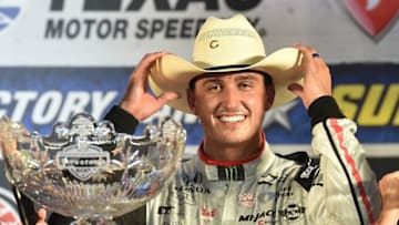 Graham Rahal celebrates his victory at the 2016 Firestone 600 at Texas Motor Speedway. Photo Credit: Chris Owens/Courtesy of IndyCar