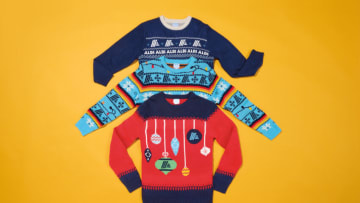 First Ever ALDI Gear Holiday Pet Sweaters. Image Courtesy of ALDI.