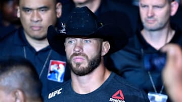 SINGAPORE - JUNE 23: Donald Cerrone prepares to fight Leon Edwards of Jamaica in their welterweight bout during the UFC Fight Night event at the Singapore Indoor Stadium on June 23, 2018 in Singapore. (Photo by Jeff Bottari/Zuffa LLC/Zuffa LLC via Getty Images)