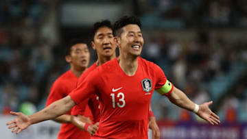 DAEGU, South Korea - MAY 28: Son Heung-Min of South celebrates after scoring a goal during the international friendly match between South Korea and Honduras at Daegu World Cup Stadium on May 28, 2018 in Daegu, South Korea. (Photo by Chung Sung-Jun/Getty Images)