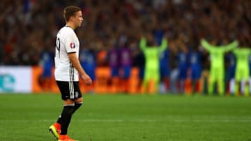 MARSEILLE, FRANCE - JULY 07: Mario Goetze of Germany shows his dejection after his team's defeat in the UEFA EURO semi final match between Germany and France at Stade Velodrome on July 7, 2016 in Marseille, France. (Photo by Lars Baron/Getty Images)