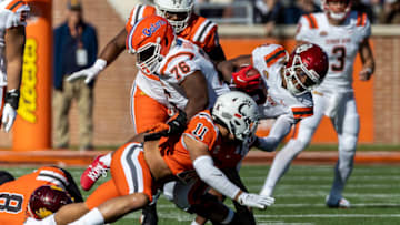 Cincinnati Bearcats linebacker Ivan Pace Jr makes tackle during Reese's Senior Bowl at Hancock Whitney Stadium. USA Today.