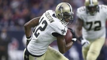Nov 29, 2015; Houston, TX, USA; New Orleans Saints wide receiver Marques Colston (12) makes a reception during the fourth quarter against the Houston Texans at NRG Stadium. The Texans defeated the Saints 24-6. The Texans defeated the Saints 24-6. Mandatory Credit: Troy Taormina-USA TODAY Sports