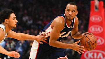 LOS ANGELES, CA - DECEMBER 29: Los Angeles Clippers Guard Avery Bradley (11) looks to make a pass during a NBA game between the San Antonio Spurs and the Los Angeles Clippers on December 29, 2018 at STAPLES Center in Los Angeles, CA. (Photo by Brian Rothmuller/Icon Sportswire via Getty Images)