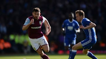 BIRMINGHAM, ENGLAND - FEBRUARY 11: Robert Snodgrass of Aston Villa in action during the Sky Bet Championship match between Aston Villa and Birmingham City at Villa Park on February 11, 2018 in Birmingham, England. (Photo by Nathan Stirk/Getty Images)