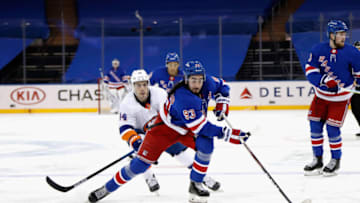 : Mika Zibanejad #93 of the New York Rangers c (Photo by Bruce Bennett/Getty Images)