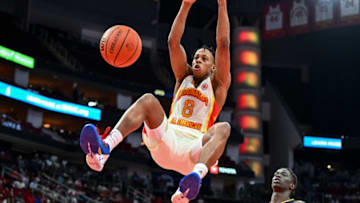 Elmarko Jackson #8 in the All-American game (Mandatory Credit: Maria Lysaker-USA TODAY Sports)