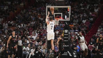 Blake Griffin #2 of the Brooklyn Nets shoots a jump shot during the second half against the Miami Heat(Photo by Eric Espada/Getty Images)