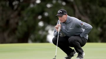 ST SIMONS ISLAND, GEORGIA - NOVEMBER 15: Jim Furyk of the United States lines up a putt on the sixth green during the first round of the RSM Classic at the Sea Island Golf Club Seaside Course on November 15, 2018 in St. Simons Island, Georgia. (Photo by Streeter Lecka/Getty Images)