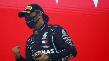 Lewis Hamilton, Mercedes, Formula 1 (Photo by BRYN LENNON/POOL/AFP via Getty Images)