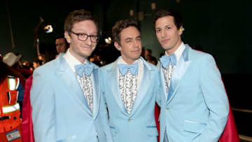 HOLLYWOOD, CA - FEBRUARY 22: (L-R) Akiva Schaffer, Jorma Taccone, and Andy Samberg of 'The Lonely Island' attend the 87th Annual Academy Awards at Dolby Theatre on February 22, 2015 in Hollywood, California. (Photo by Christopher Polk/Getty Images)