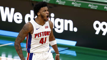 Saddiq Bey #41 of the Detroit Pistons (Photo by Maddie Meyer/Getty Images)