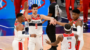 Washington Wizards Deni Avdija Rui Hachimura. (Photo by Will Newton/Getty Images)