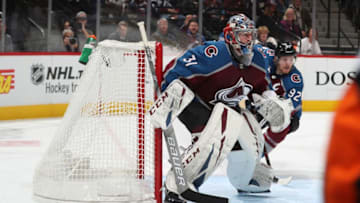 DENVER, CO - OCTOBER 26: Goaltender Philipp Grubauer #31 of the Colorado Avalanche stands ready against the Ottawa Senators at the Pepsi Center on October 26, 2018 in Denver, Colorado. The Avalanche defeated the Senators 6-3. (Photo by Michael Martin/NHLI via Getty Images)