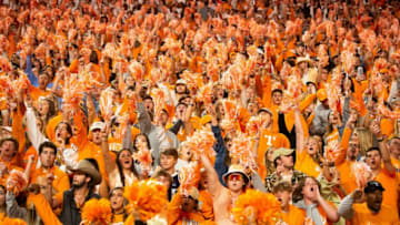 Tennessee fans cheer during an SEC football game between Tennessee and Ole Miss at Neyland Stadium in Knoxville, Tenn. on Saturday, Oct. 16, 2021.Kns Tennessee Ole Miss Football