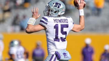 Kansas State Wildcats quarterback Will Howard (15) - Mandatory Credit: Ben Queen-USA TODAY Sports