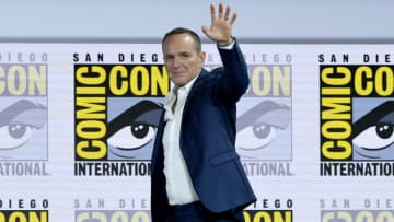 SAN DIEGO, CALIFORNIA - JULY 18: Clark Gregg speaks at the Marvel's "Agents Of S.H.I.E.L.D." panel during 2019 Comic-Con International at San Diego Convention Center on July 18, 2019 in San Diego, California. (Photo by Kevin Winter/Getty Images)