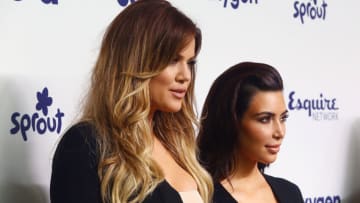 NEW YORK, NY - MAY 15: (L-R) Khloe Kardashian and Kim Kardashian attend the 2014 NBCUniversal Cable Entertainment Upfronts at The Jacob K. Javits Convention Center on May 15, 2014 in New York City. (Photo by Astrid Stawiarz/Getty Images)