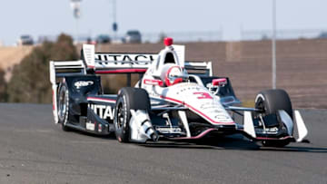 Helio Castroneves on track during IndyCar's Sonoma Raceway test. Photo Credit: Mike Finnegan/Courtesy of IndyCar