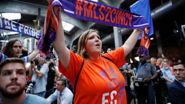 CINCINNATI, OH - MAY 29: FC Cincinnati fans gather prior to an announcement awarding the club an MLS expansion franchise at Rhinegeist Brewery on May 29, 2018 in Cincinnati, Ohio. (Photo by Joe Robbins/Getty Images)