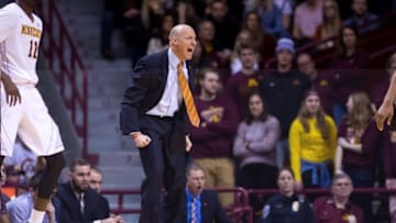 Jan 23, 2016; Minneapolis, MN, USA; Illinois Fighting Illini head coach John Groce in the first half against the Minnesota Gophers at Williams Arena. Mandatory Credit: Brad Rempel-USA TODAY Sports