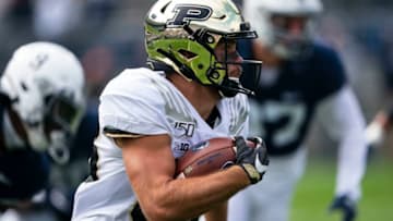 UNIVERSITY PARK, PA - OCTOBER 05: Purdue Boilermakers Wide Receiver Jackson Anthrop (33) runs with the ball during the first quarter of the game between the Purdue Boilermakers and the Penn State Nittany Lions on October 5, 2019, at Beaver Stadium in University Park, PA. (Photo by Gregory Fisher/Icon Sportswire via Getty Images)