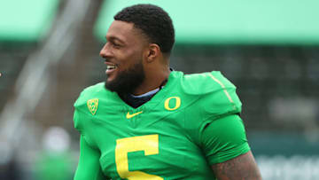 Kayvon Thibodeaux #5 of the Oregon Ducks. (Photo by Abbie Parr/Getty Images)