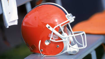 29 Oct 2000: A general view of the Cleveland Browns helmet during the game against the Cincinnati Bengals at the Browns Stadium in Cleveland, Ohio. The Bengals defeated the Browns 12-3.Mandatory Credit: Jonathan Daniel /Allsport