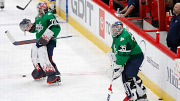 Charlie Lindgren, Darcy Kuemper, Washington Capitals Mandatory Credit: Geoff Burke-USA TODAY Sports