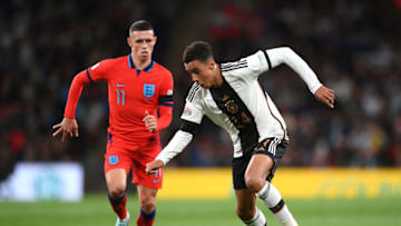 Bayern Munich midfielder Jamal Musiala delivered a fine performance for Germany against England. (Photo by Shaun Botterill/Getty Images)